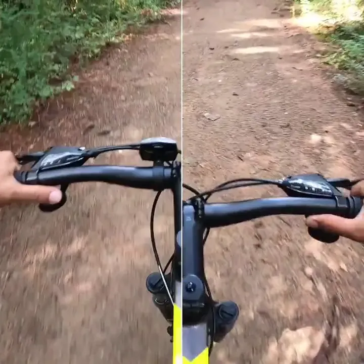 GoPro video repair example: stuttering cycling footage beside a smooth playback reference.