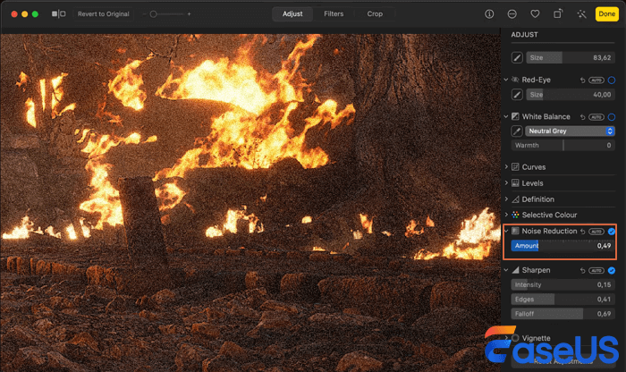 reduce noise under the Noise Reduction tab